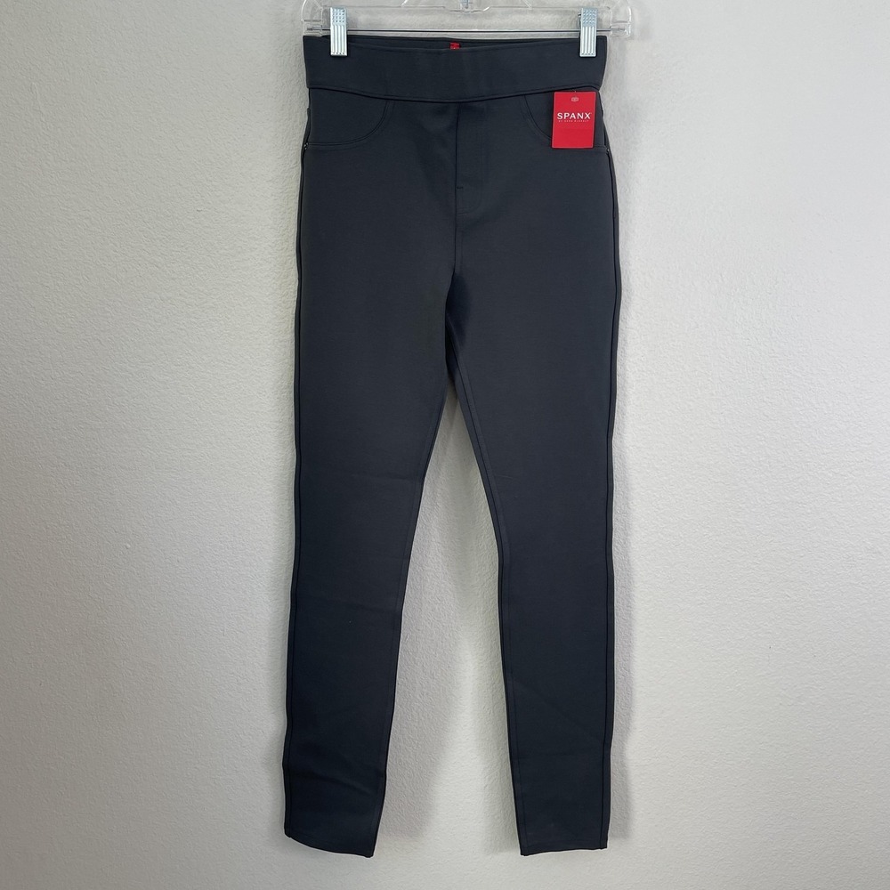 Spanx Leggings‎ Womens Small Gray High Rise Pull-On Jean-ish Ponte Stretch Pants